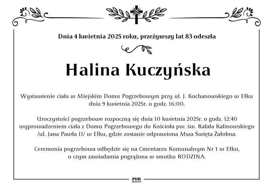 Halina Kuczyńska - nekrolog